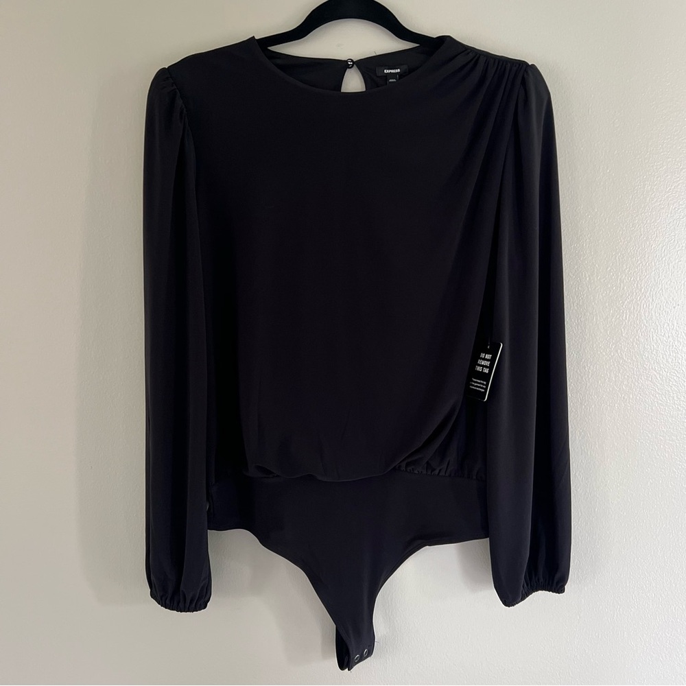 NWT Express Black Long Sleeve Bodysuit Blouse